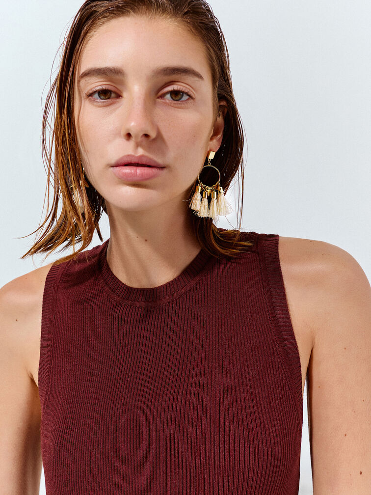 Anting Tassel Drop Orelia, Cream, hi-res