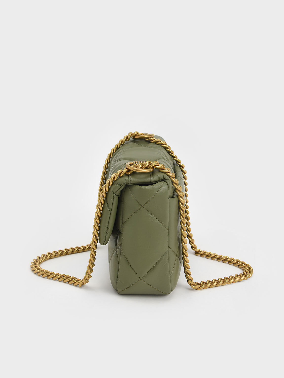 Paffuto Padded Shoulder Bag, Olive, hi-res