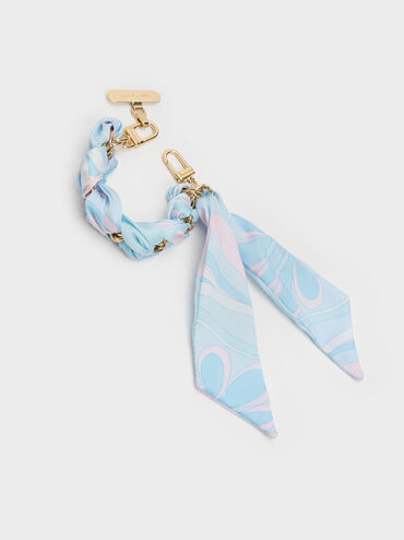 Tali Tas Chain Swirl-Scarf, Blue, hi-res