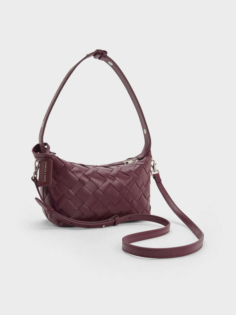 Tas Bahu Woven Ivette, Wineberry Red, hi-res