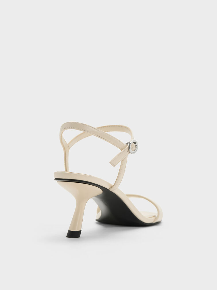 Sandal Ankle-Strap Slant-Heel, Beige, hi-res