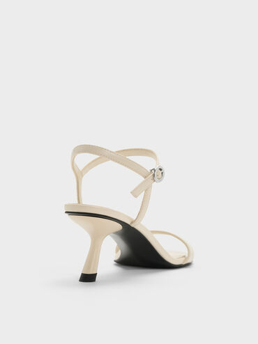 Slant-Heel Ankle-Strap Sandals, Beige, hi-res
