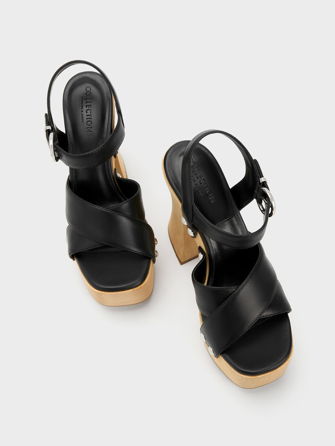 Sandal Crossover Leather Tabitha, Black, hi-res