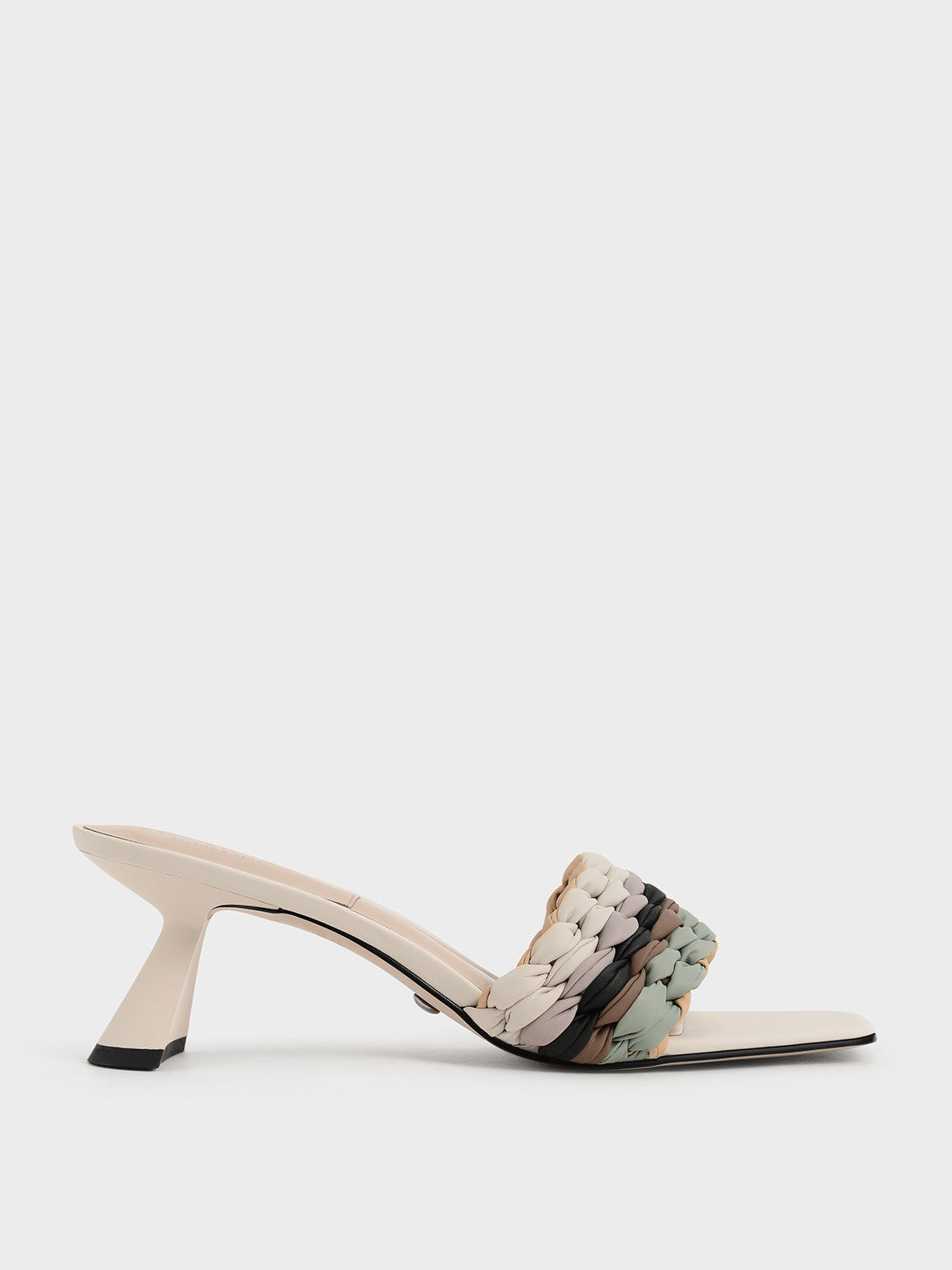 Multicoloured Pleated Sculptural Heel 