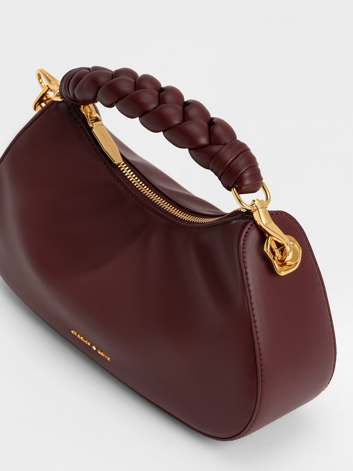 Moira Sculptural Shoulder Bag, Dark Chocolate, hi-res
