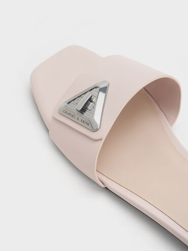 Sandal Slide Trice Metallic Accent, Nude, hi-res
