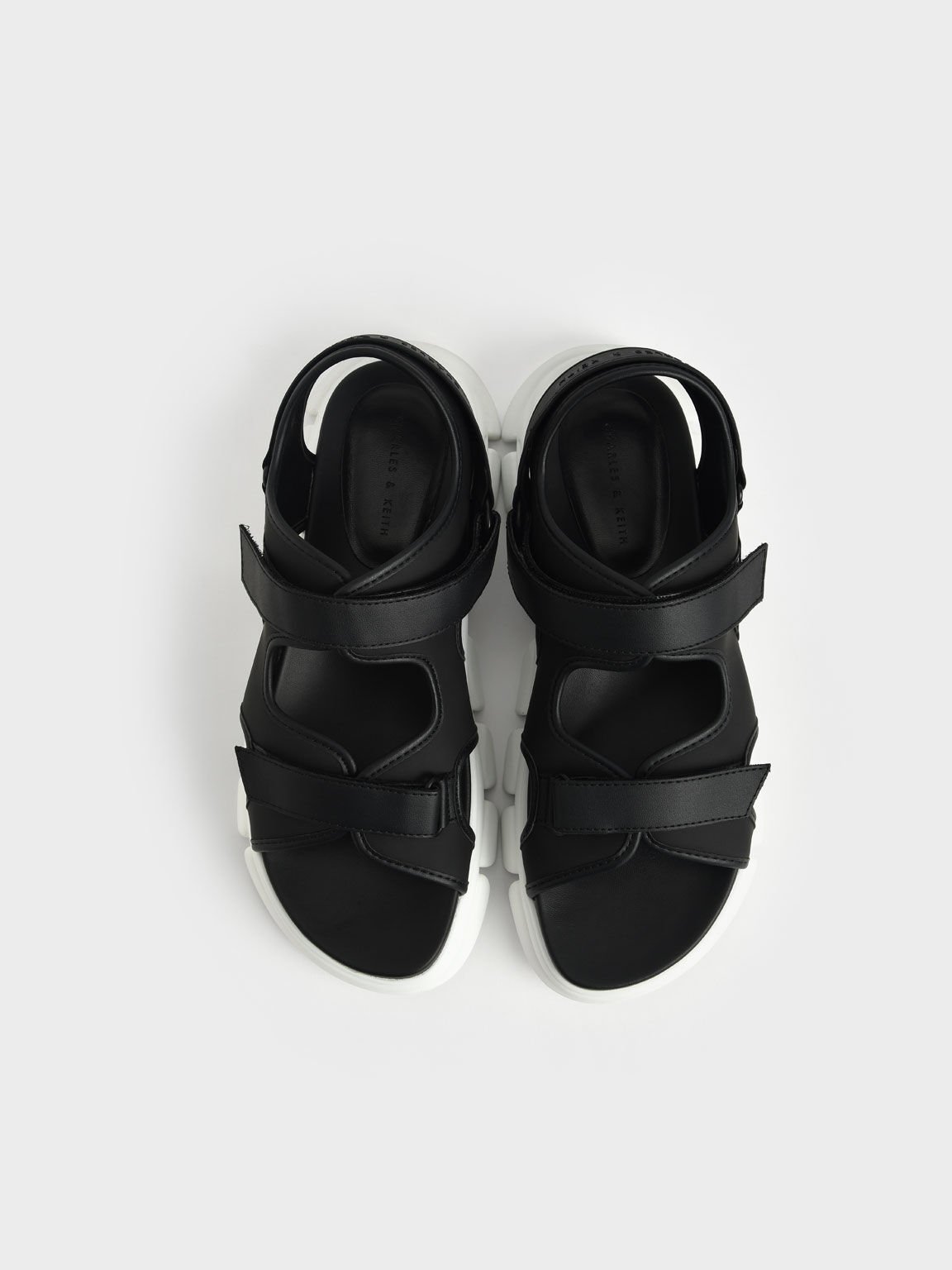 Chunky Sports Sandals, Black, hi-res