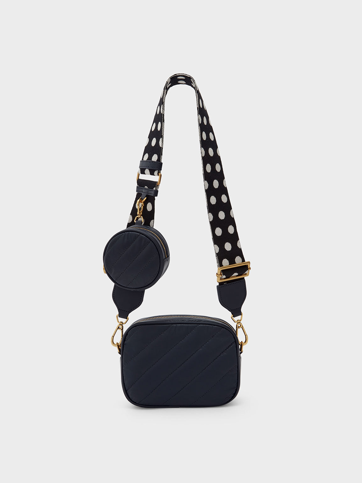 Tas Selempang & Pouch Chailly Panelled, Navy, hi-res
