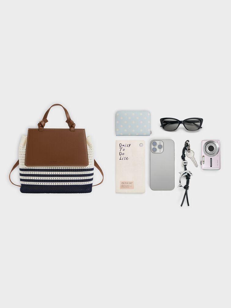 Tas Ransel Knitted Striped Girls's Ida, Multi, hi-res
