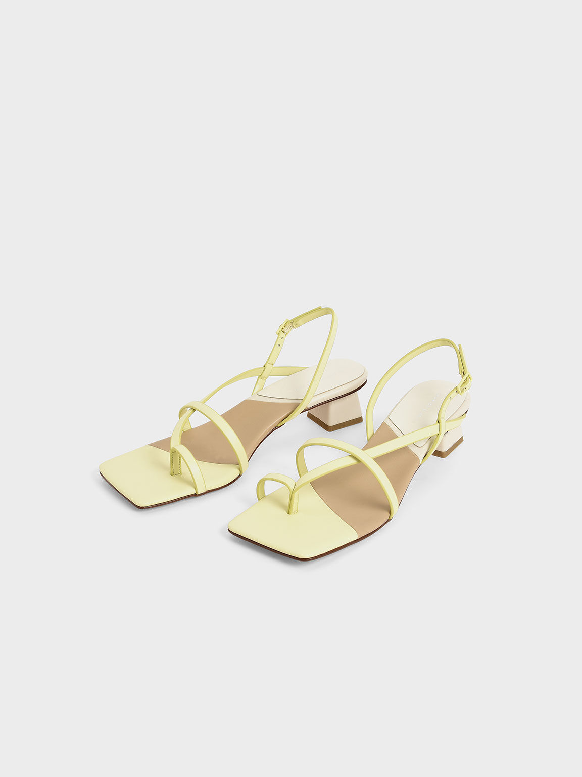 Sandal Strappy Slingback, Yellow, hi-res