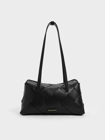 Tas Bahu Connie Quilted, Black, hi-res