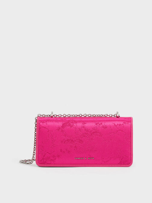 Dompet Panjang Chain Handle Paffuto Recycled, Fuchsia, hi-res