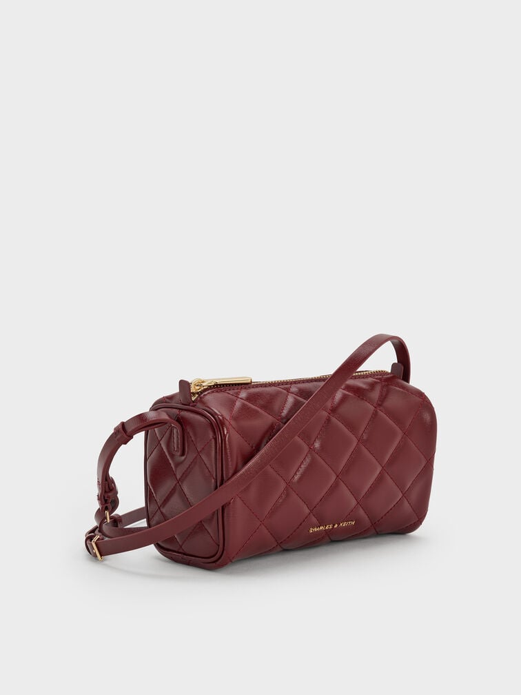 Tas Bahu Quilted Janie, Burgundy, hi-res