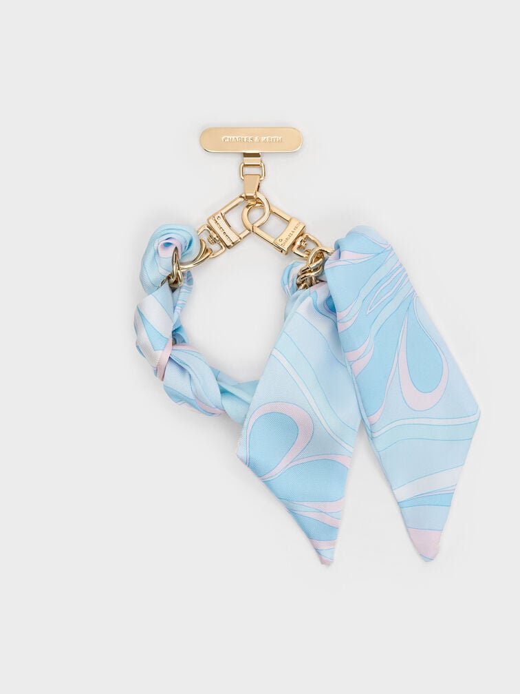 Tali Tas Chain Swirl-Scarf, Blue, hi-res