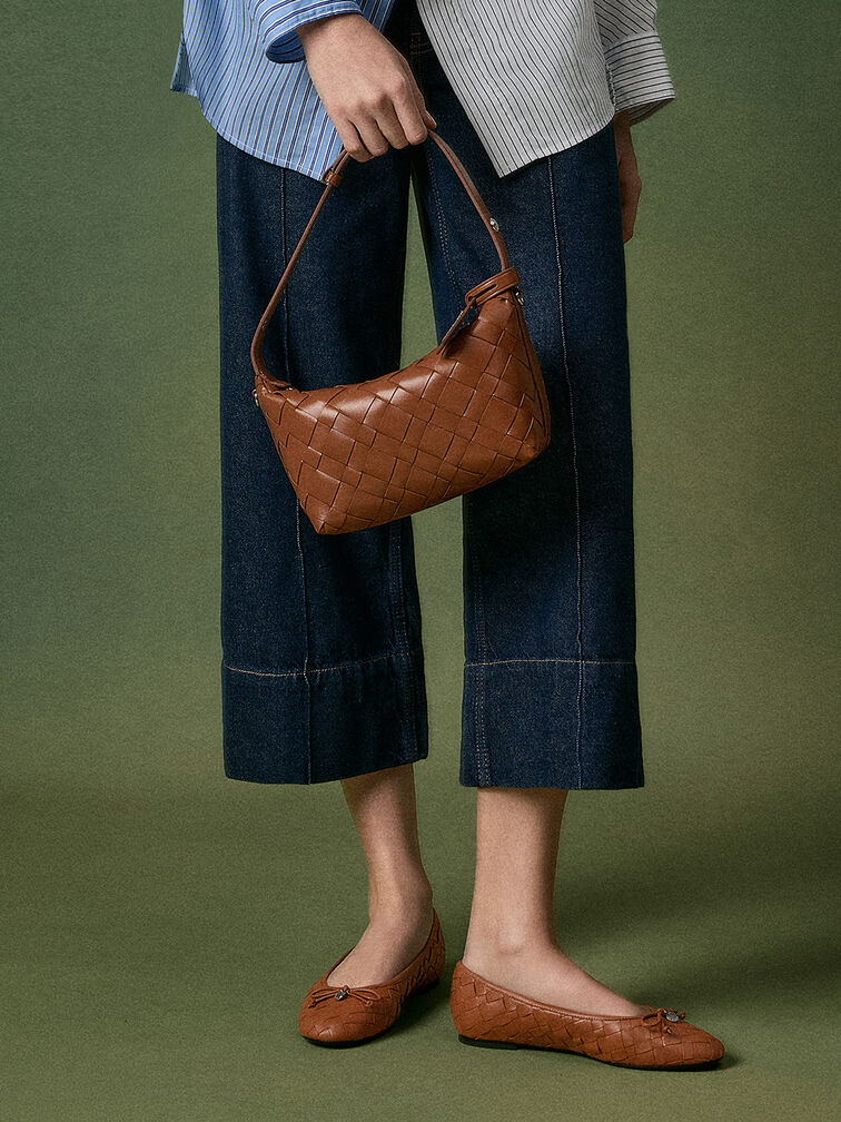 Tas Bahu Woven Ivette, Chocolate, hi-res