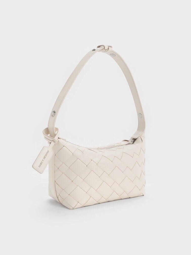 Tas Bahu Woven Ivette, Cream, hi-res
