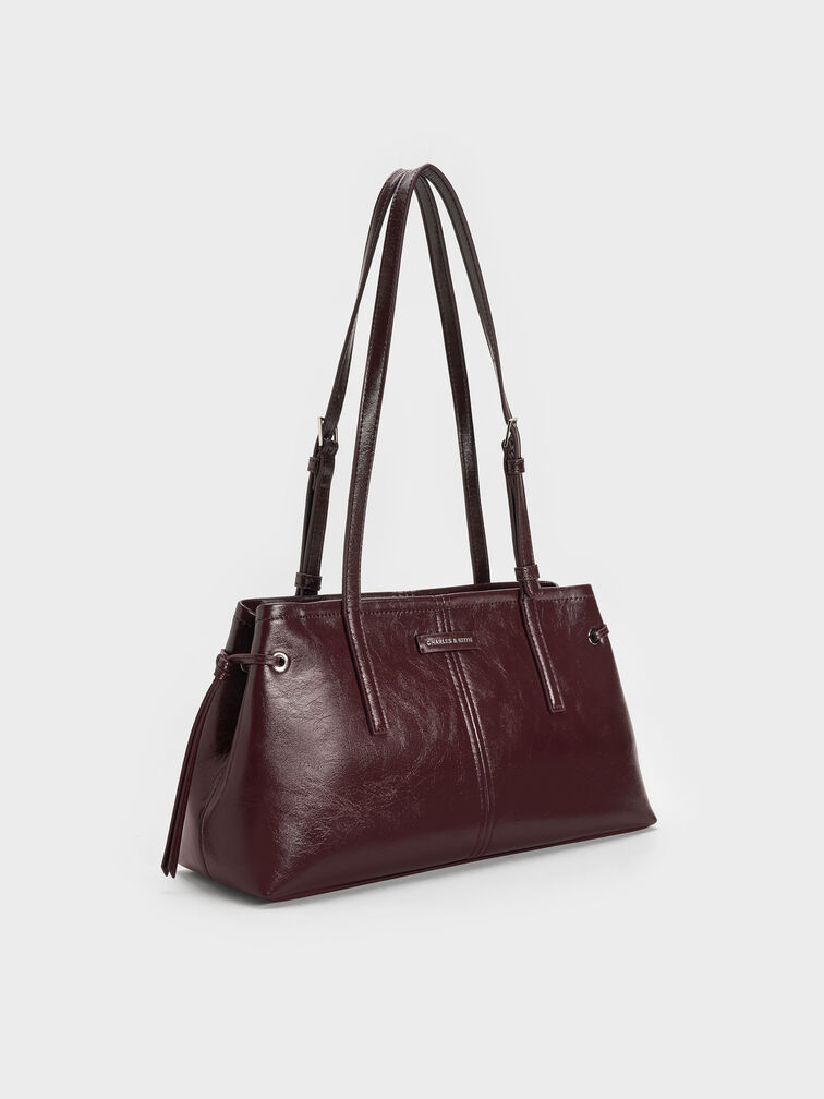 Tas Bahu Elongated-Handle Noane, Wineberry Red, hi-res