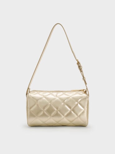 Tas Bahu Quilted Janie Metallic, Champagne, hi-res