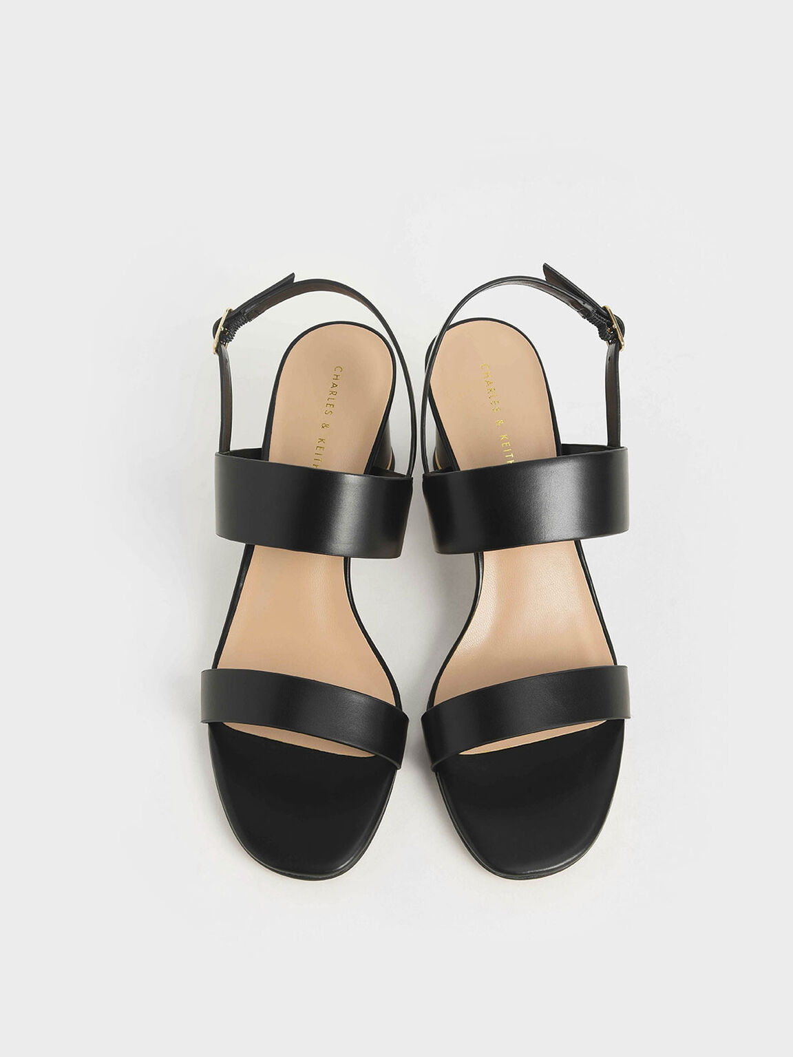 Sandal Cylindrical Heel, Black, hi-res