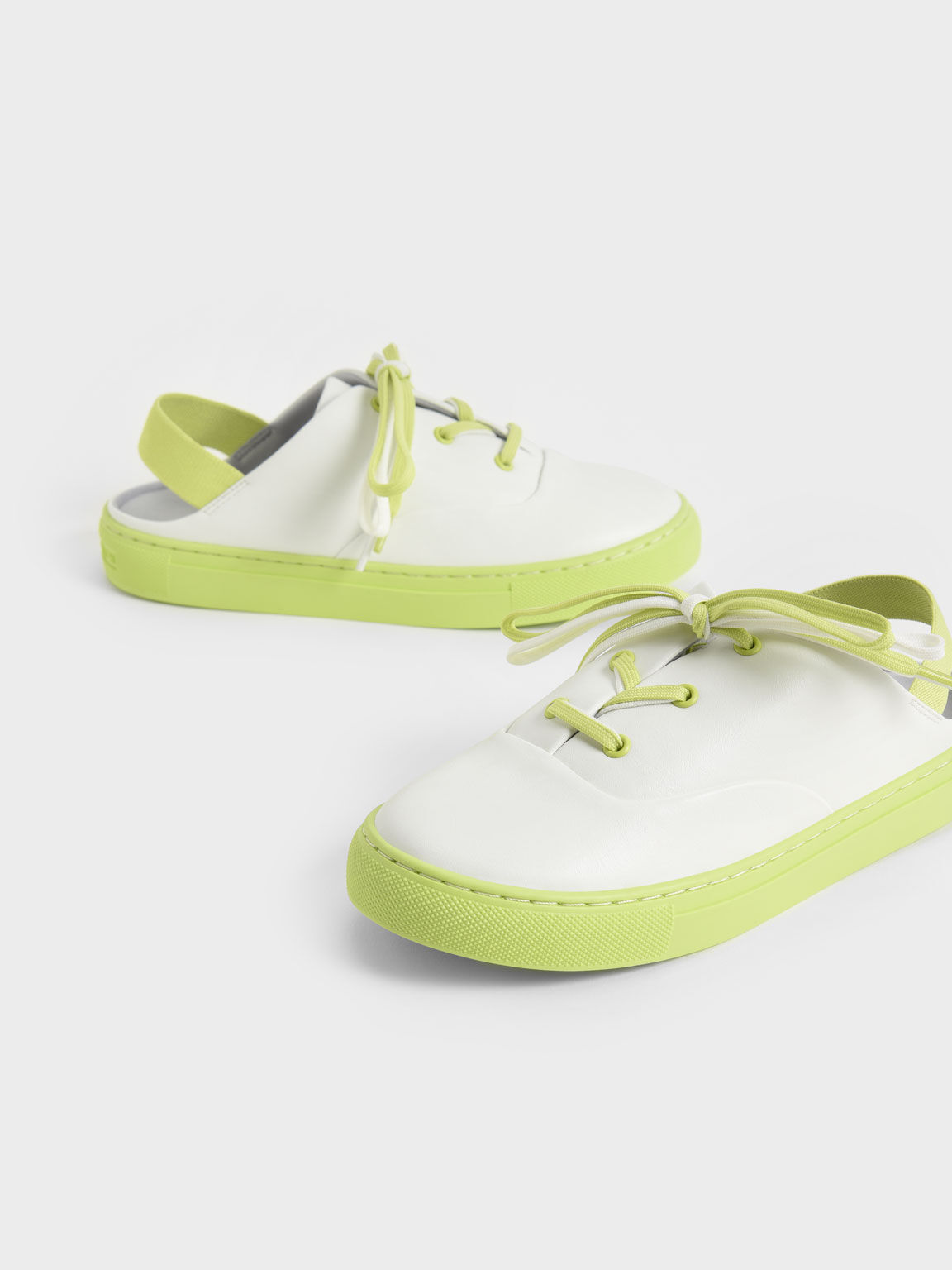 Sepatu Mules Sneaker Girls' Two-Tone-Lace-Up, Lime, hi-res