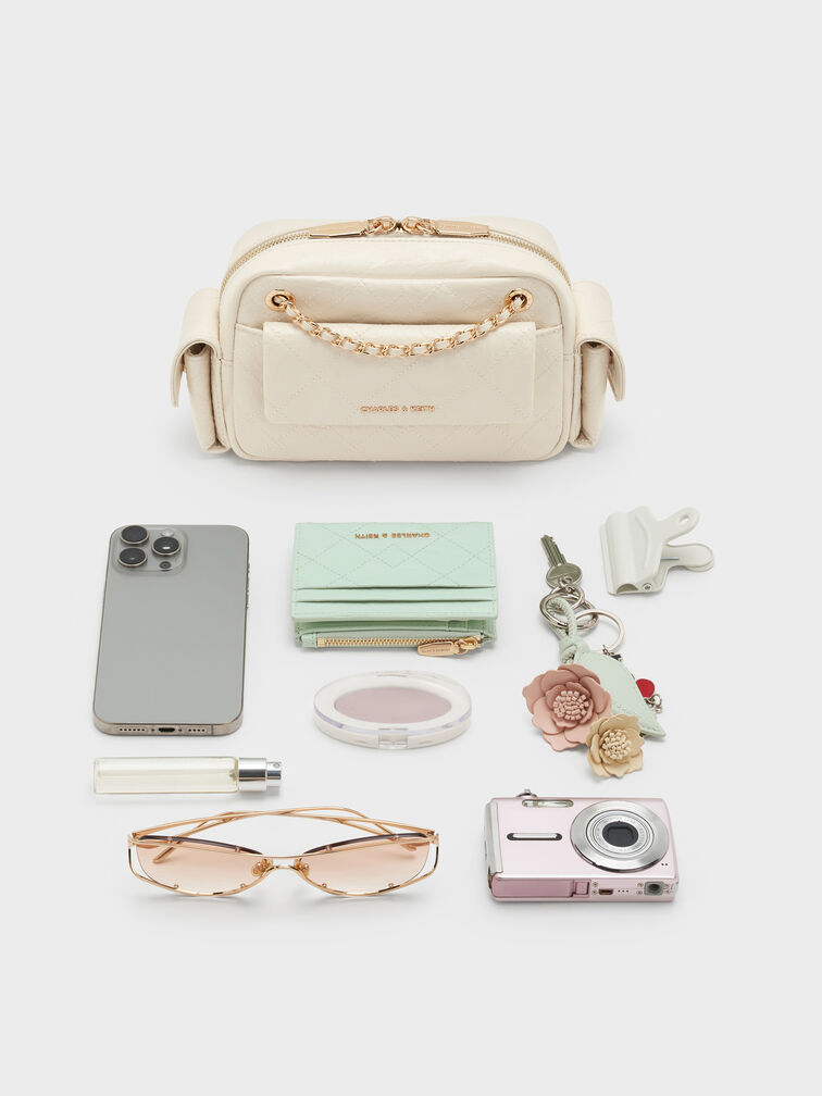 Tas Selempang Quilted Duo, Cream, hi-res