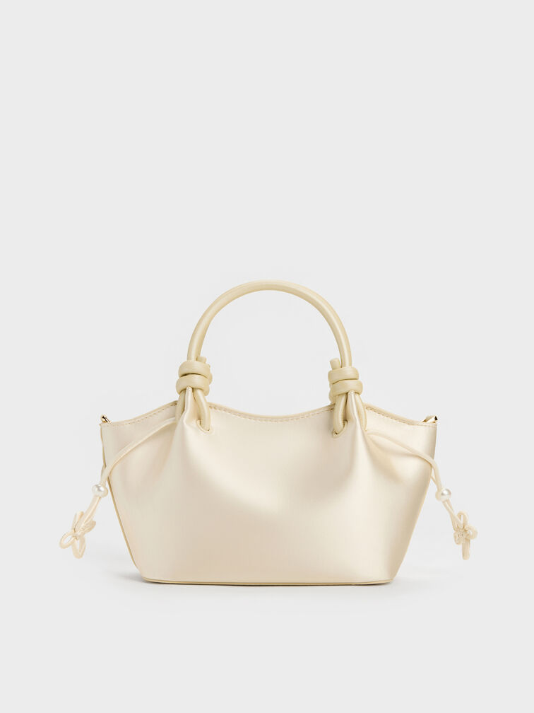Tas Tote Knotted-Handle Pearl-Butterfly Sammie, Butter, hi-res