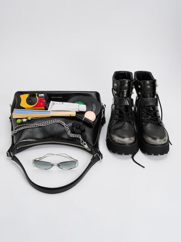 Tas Hobo Chain Atwood, Noir, hi-res