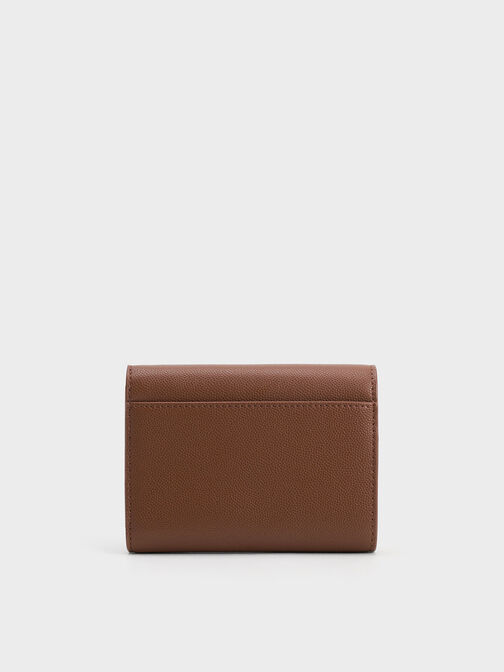 Curved Front Flap Wallet, Chocolate, hi-res