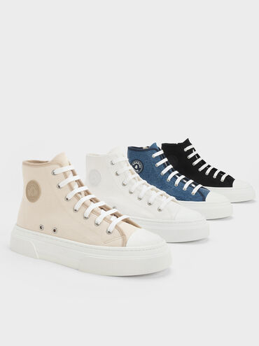 Kay Canvas High-Top Sneakers, Blue, hi-res