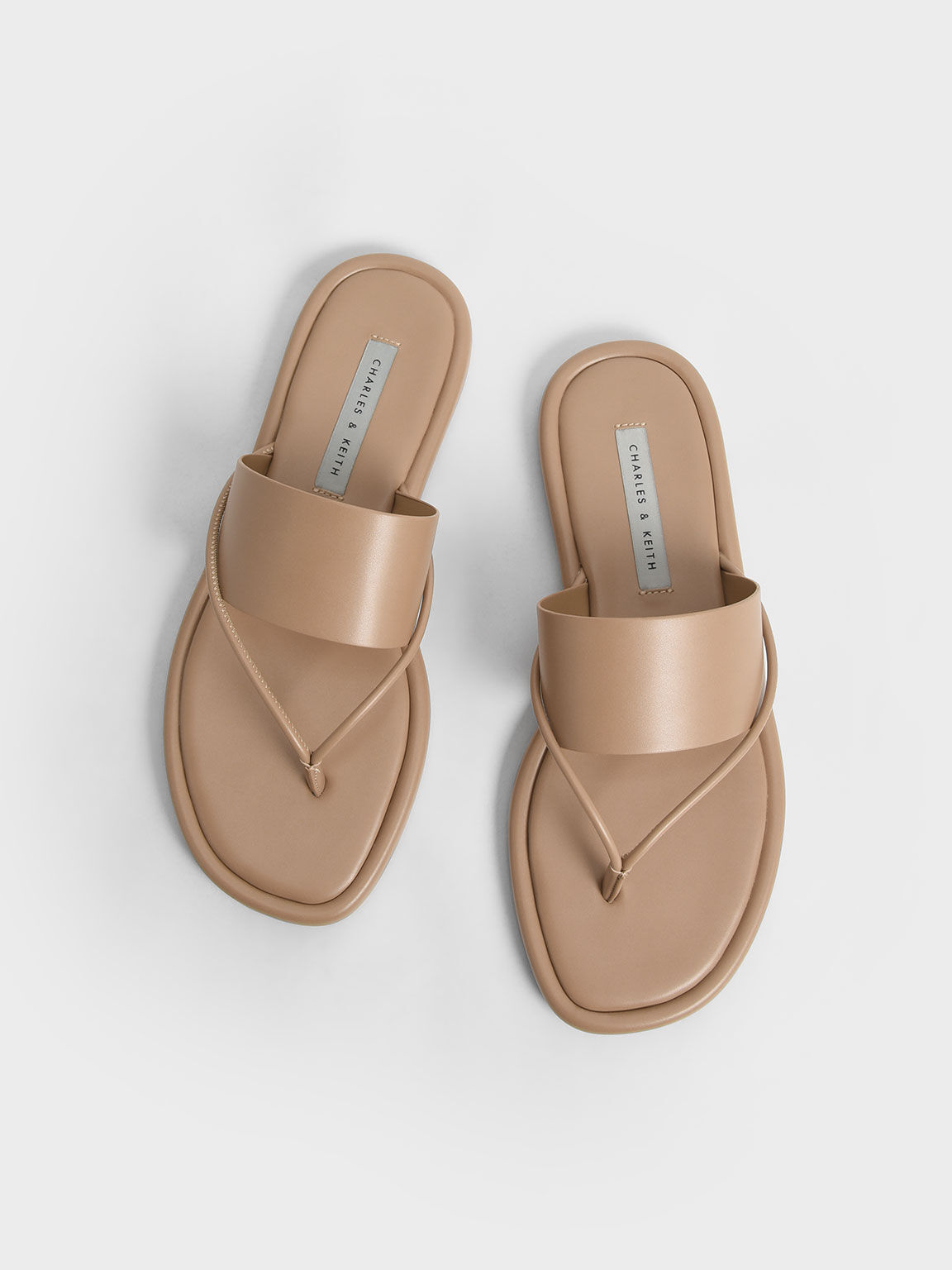 Padded Thong Sandals, Camel, hi-res