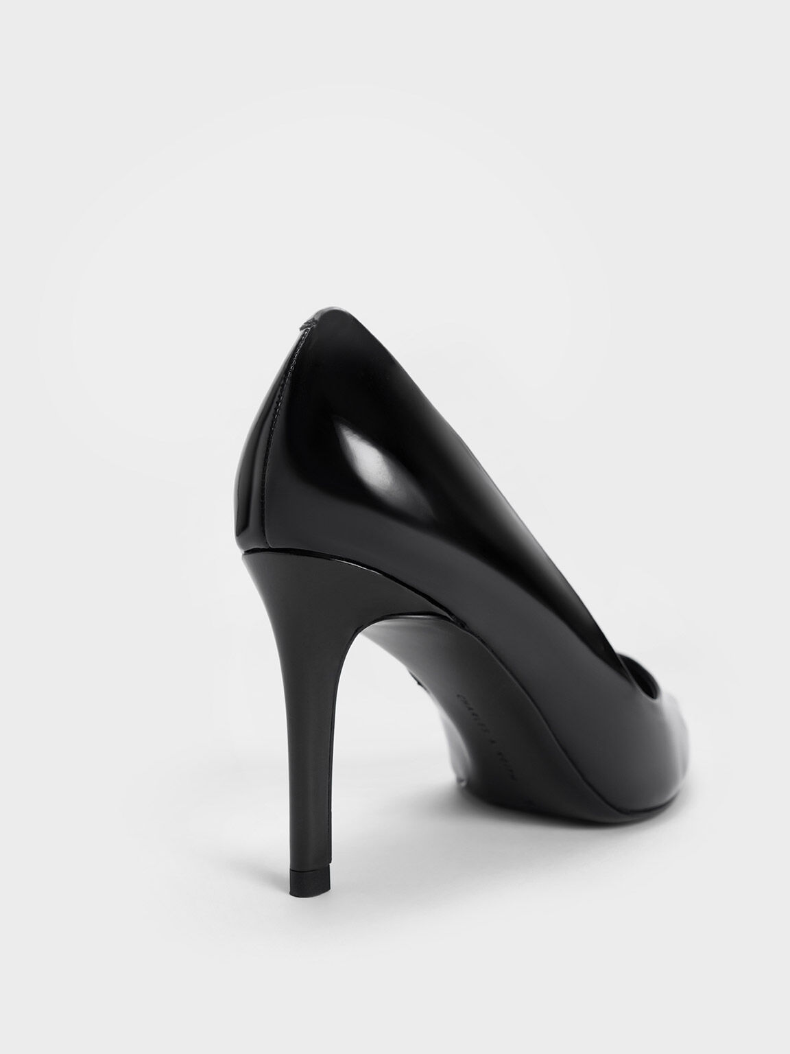 Sepatu Pumps Stiletto Patent Pointed Toe, Black Patent, hi-res