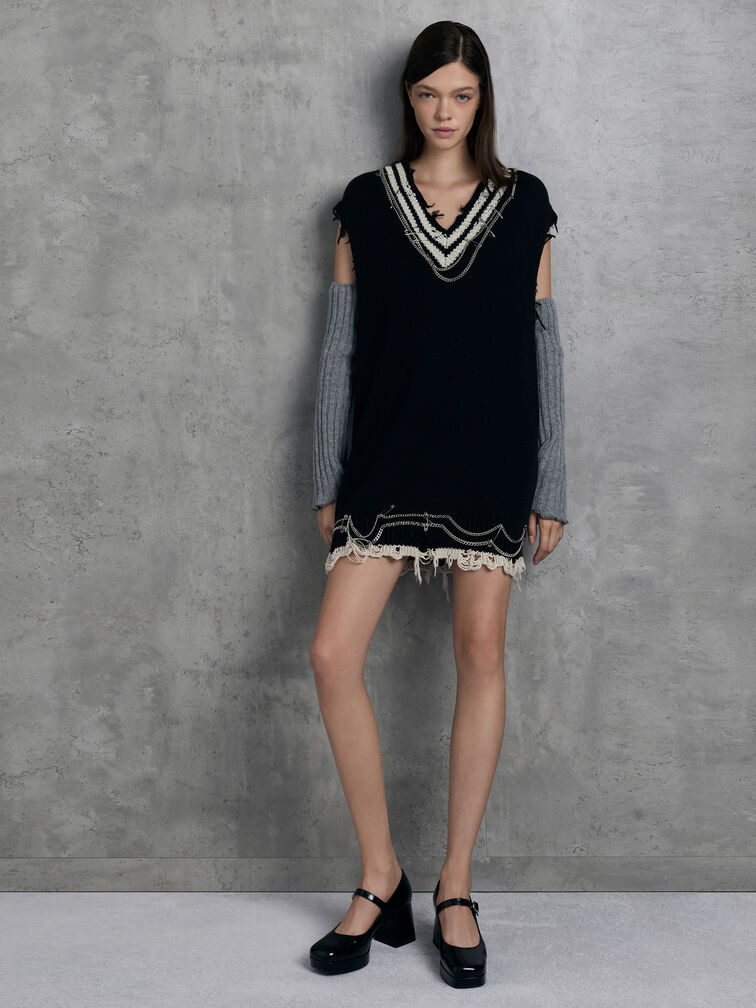 Sepatu Pumps Platform Block-Heel Mary Jane, Black Box, hi-res