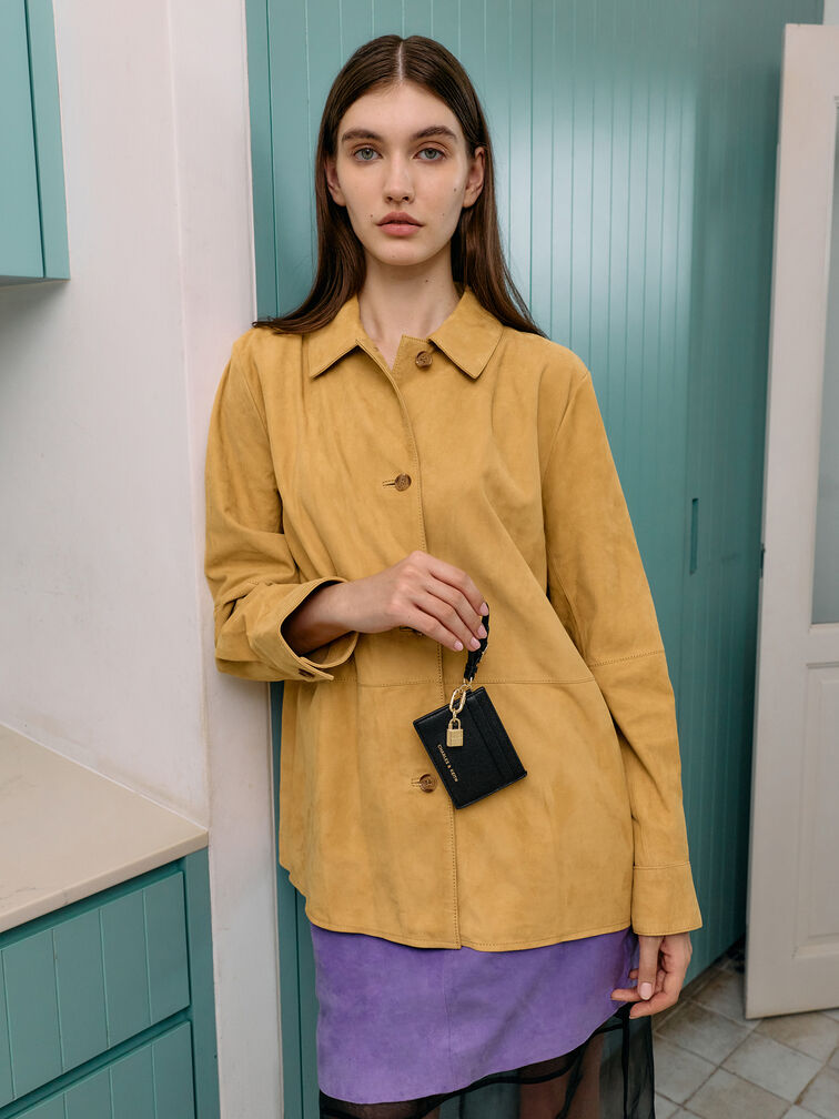 Card Holder Scottie Recycled Leather, Black, hi-res