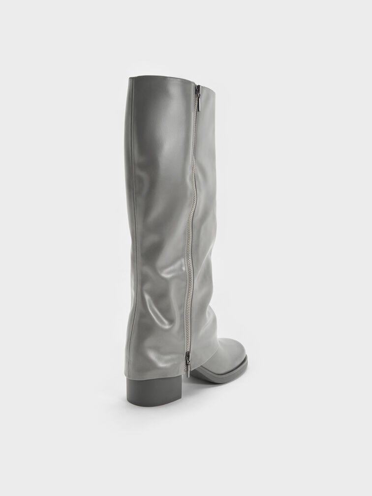 Septau Boots Louise Knee-High Burnished, Light Grey, hi-res