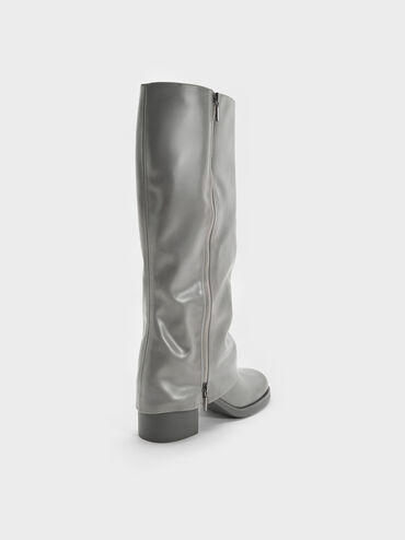 Septau Boots Louise Knee-High Burnished, Light Grey, hi-res