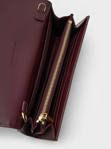 Dompet on-chain Behn Metallic Accent, Wineberry Red, hi-res