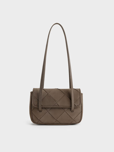 Tas Bahu Meribel Woven, Stone Grey, hi-res