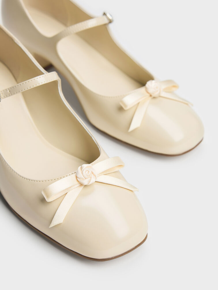 Kelis Rose-Bow Mary Jane Pumps, Beige, hi-res