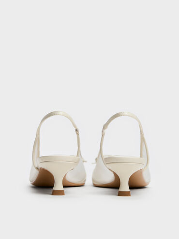 Sepatu Pumps Mesh Bow Slingback Mulligan, Chalk, hi-res