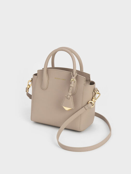 Tote Bag Double Handle Trapeze, Taupe, hi-res