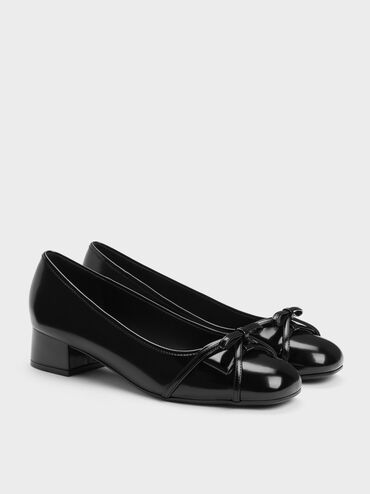 Sepatu Pumps Bettina Double-Bow, Black Box, hi-res