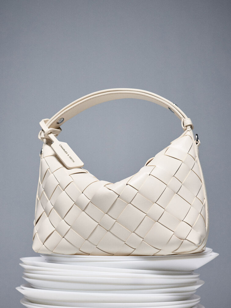 Tas Bahu Woven Ivette, Cream, hi-res