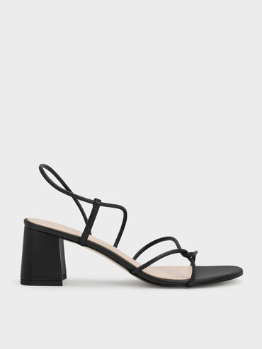 Meadow Strappy Block Heel Sandals, Black, hi-res