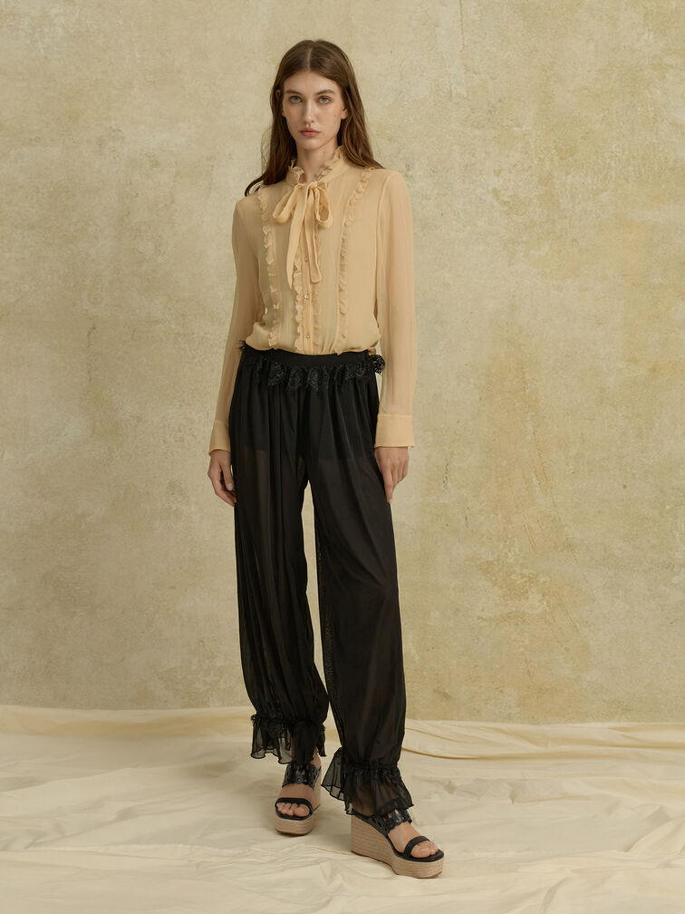 Cut-Out Espadrille Wedges, Black, hi-res