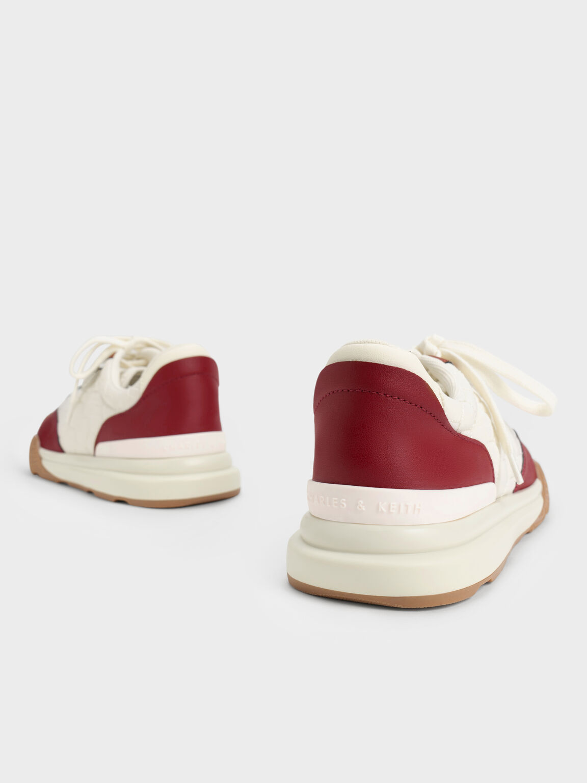 Sepatu Sneakers Nylon Low-Top, Red, hi-res