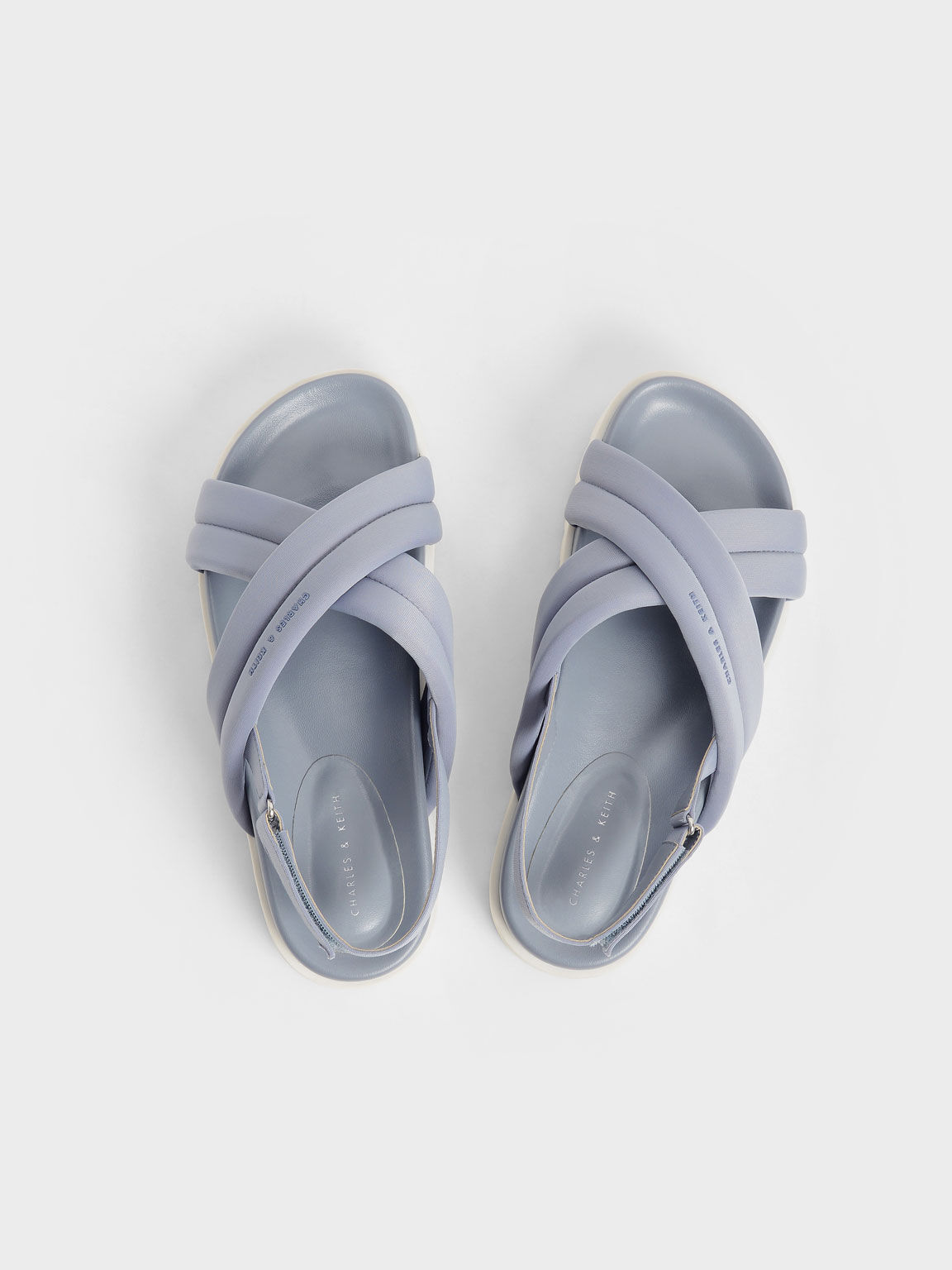 Recycled Polyester Padded Sports Sandals, Light Blue, hi-res