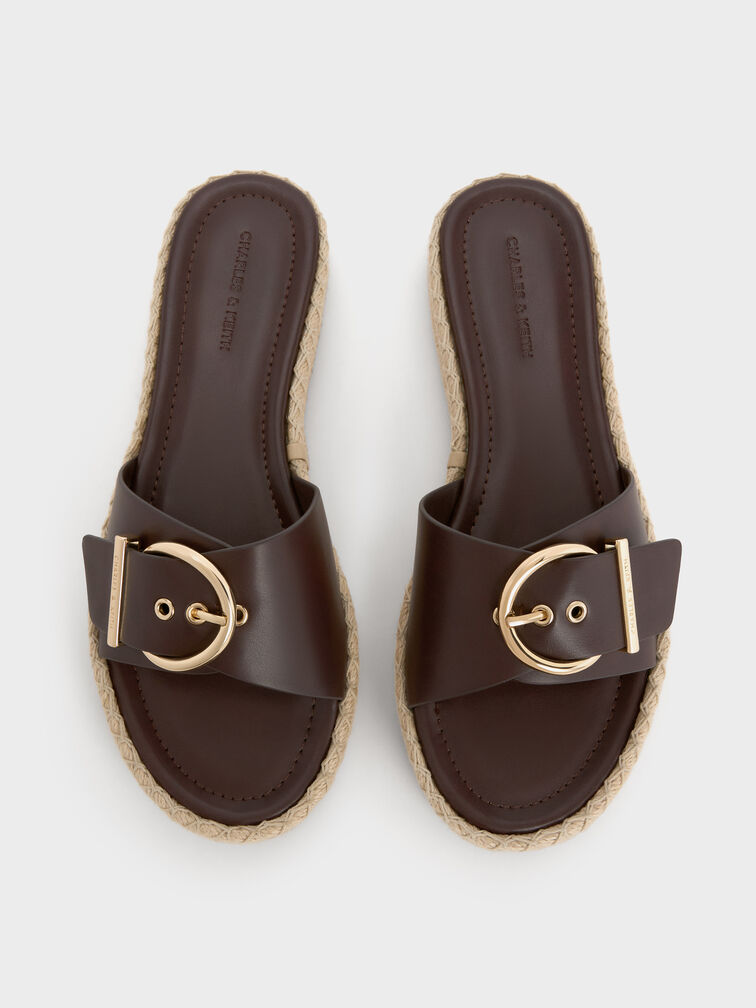 Sandal Espadrille Buckled Kaida, Maroon, hi-res