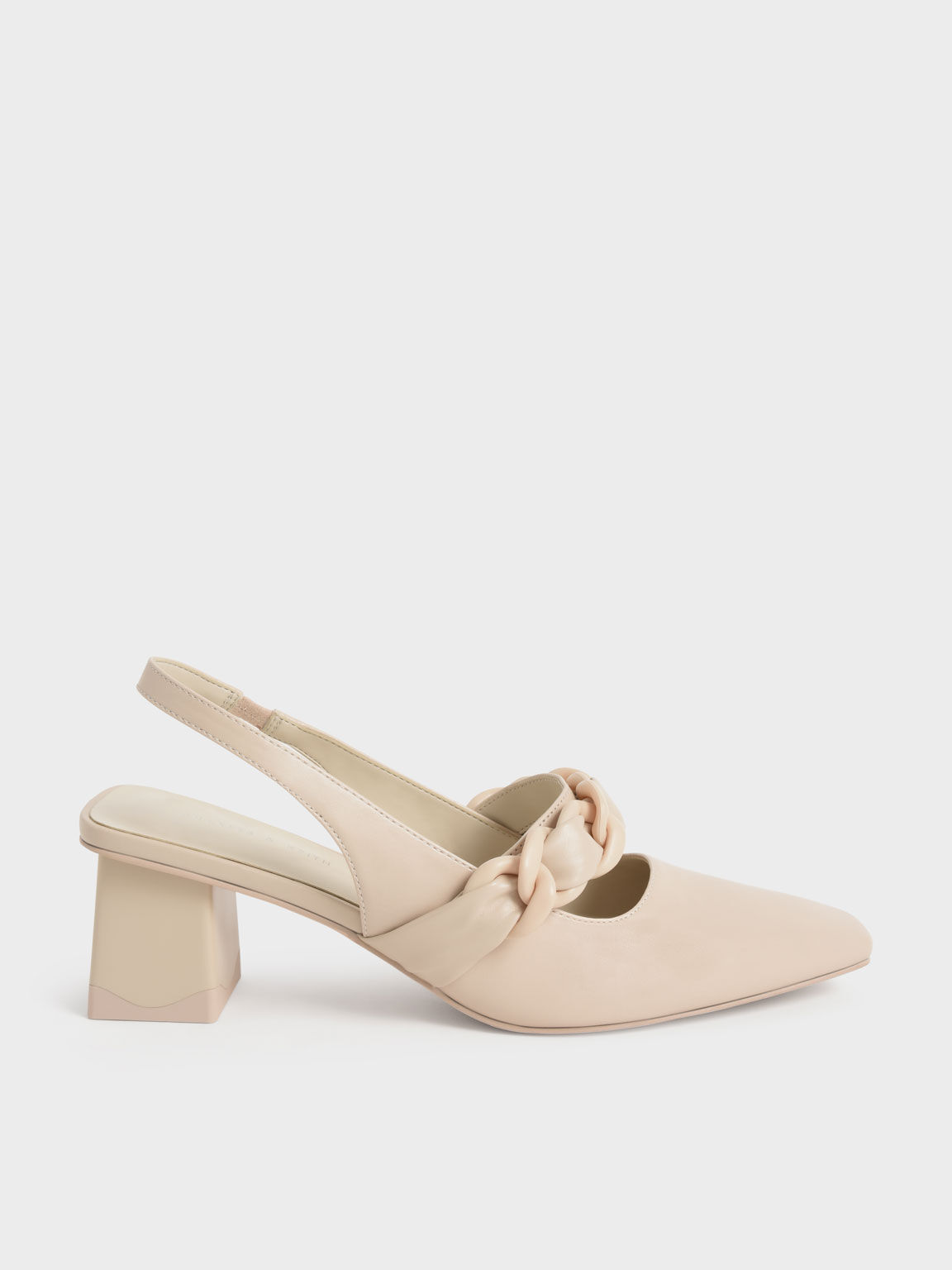 Chalk Braided Chain-Link Slingback 