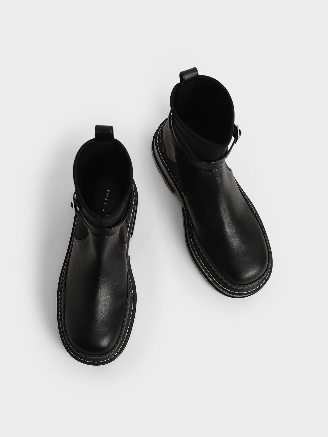 black short platform boots