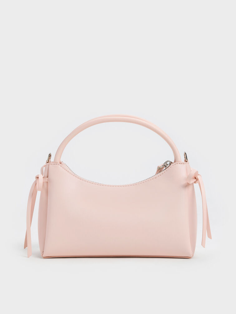 Hazel Bow Top Handle Bag, Soft Pink, hi-res